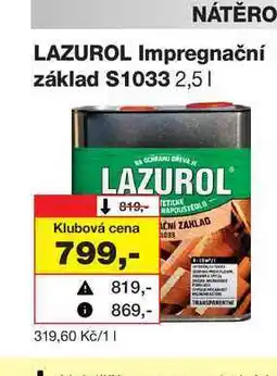 Barvy a laky drogerie LAZUROL Impregnační základ S1033 nabídka