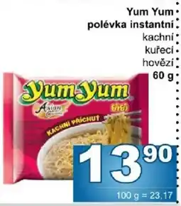 Jip Yum Yum polévka instantní kachní kuřecí hovězí nabídka