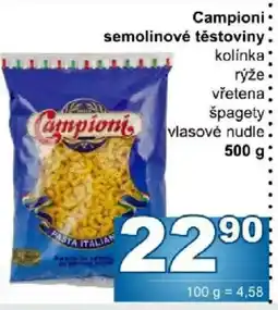 Jip Campioni semolinové těstoviny nabídka