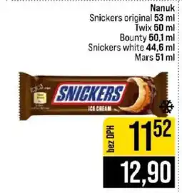 Jip Snickers ice cream nabídka
