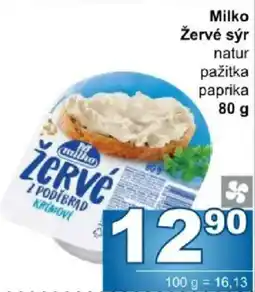 Jip Milko žervé sýr natur pažitka paprika nabídka