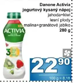 Jip Danone Activia jogurtový kysaný nápoj jahoda+kiwi nabídka