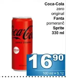 Jip Coca-Cola zero original Fanta pomeranč Sprite nabídka