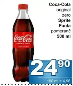 Jip Coca-Cola original zero Sprite Fanta pomeranč nabídka