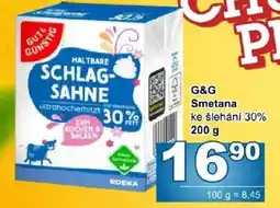Jip G&G Smetana ke šlehání 30% nabídka