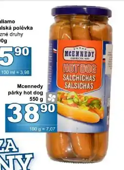 Jip Mcennedy párky hot dog nabídka