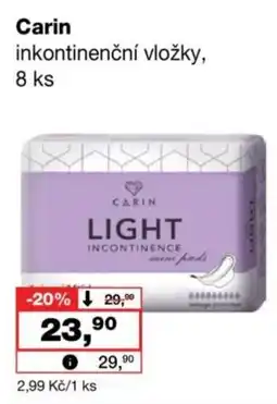 Barvy a laky drogerie Carin inkontinenční vložky nabídka