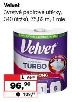 Barvy a laky drogerie Velvet 3vrstvé papírové utěrky nabídka