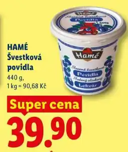 Lidl HAMÉ Švestková povidla nabídka