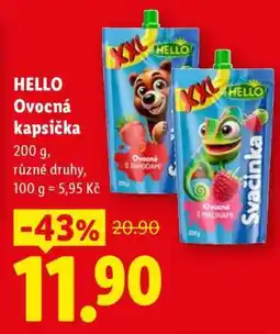Lidl Hello ovocná kapsička nabídka