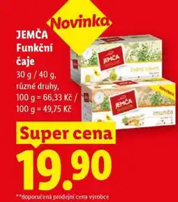 Lidl JEMČA Funkční čaje nabídka