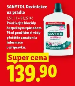 Lidl Sanytol Dezinfekce na prádlo nabídka