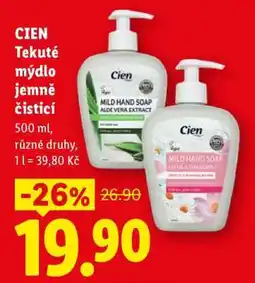 Lidl CIEN Tekuté mýdlo jemně čistící nabídka