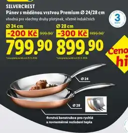 Lidl SILVERCREST Pánev s měděnou vrstvou Premium Ø 24 cm nabídka
