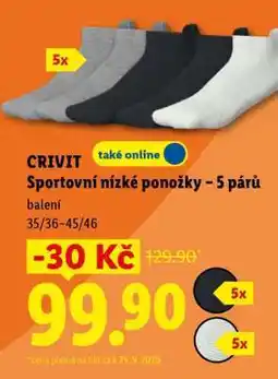 Lidl CRIVIT Sportovní nízké ponožky – 5 párů nabídka