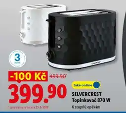 Lidl SilverCrest Topinkovač 870 W nabídka
