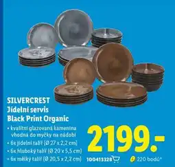 Lidl SILVERCREST Jídelní servis Black Print Organic nabídka