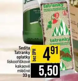 Jip Sedita Tatranky oplatky lískooříškově kakaové mléčné nabídka