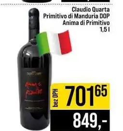 Jip Claudio Quarta Primitivo di Manduria DOP Anima di Primitivo nabídka