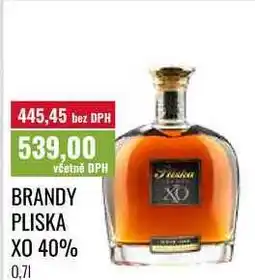 Ratio BRANDY PLISKA XO 40% nabídka