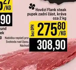 Jip Hovězí Flank steak pupek zadní část, kráva nabídka