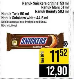 Jip Nanuk Snickers original 53 ml Nanuk Mars 51 ml Nanuk Bounty 50,1 ml nabídka