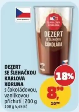 Penny Market Karlová koruna dezert se šleháčkou s čokoládovou, vanilkovou příchuťí nabídka