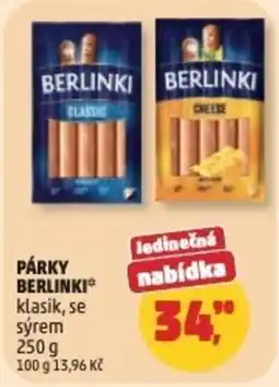 Penny Market Berlinki párky klasik, se sýrem nabídka