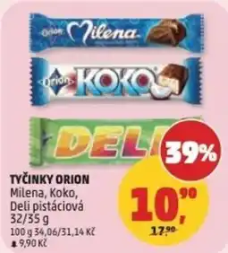 Penny Market Orion tyčinky milena koko deli pistáciová nabídka