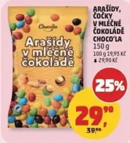 Penny Market Chocola arašidy v mléčné čokoládě nabídka