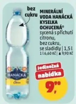Penny Market Hanacka minerální voda hanácká kyselka ochucená s příchutí citronu bez cukru nabídka