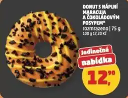 Penny Market Donut s náplní maracuja a čokoládovým posypem nabídka