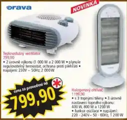 Norma Orava teplovzdušný ventilátor nabídka
