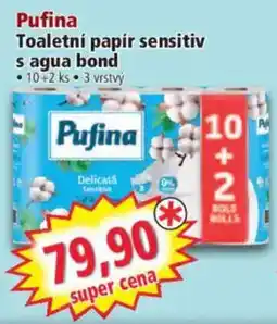 Norma Pufina toaletní papír sensitiv s agua bond nabídka