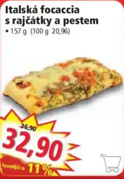Norma Italská focaccia s rajčátky a pestem nabídka