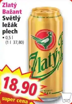 Norma Zlatý Bažant Světlý ležák plech nabídka