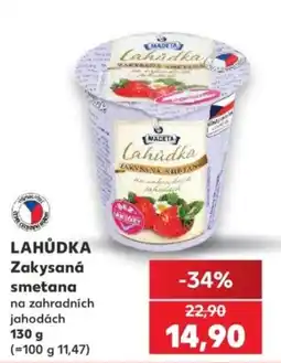 Kaufland Madeta lahůdka zakysaná smetana na zahradních jahodách nabídka