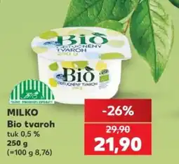 Kaufland Milko Bio tvaroh nabídka