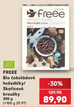 Kaufland Freee Bio čokoládové hvězdičky/Skořicové kroužky nabídka