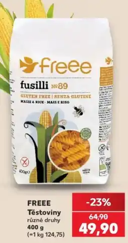Kaufland Freee těstoviny různé druhy nabídka