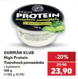 Kaufland Gurmán klub high protein tvarohová pomazánka s bylinkami nabídka
