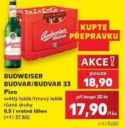 Kaufland Budweiser Budvar/budvar 33 nabídka