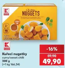 Kaufland K Classic kuřecí nugetky curry/sweet chili nabídka