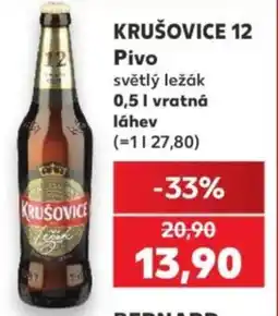 Kaufland Krušovice 12 světlý ležák nabídka