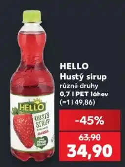 Kaufland Hello hustý sirup nabídka