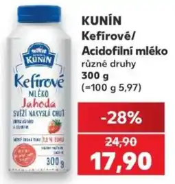 Kaufland Kunin kefirove mléko jahoda nabídka