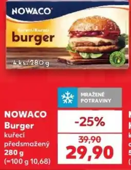 Kaufland Nowaco burger kuřecí nabídka