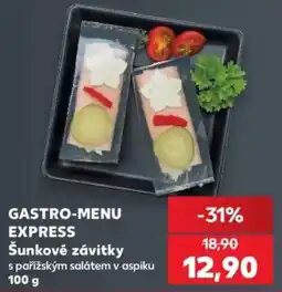 Kaufland Gastro-menu express šunkové závitky s pařížským salátem v aspiku nabídka