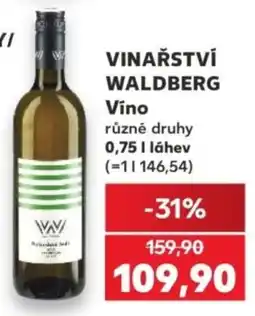 Kaufland Vinařství Waldberg Víno různé druhy nabídka