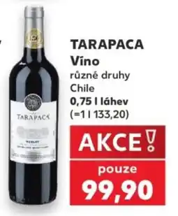 Kaufland Tarapaca vino různé druhy nabídka